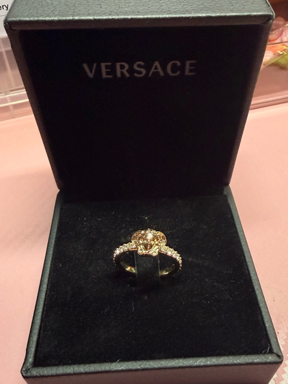 Versace Gold Medusa Pavé Crystal Ring